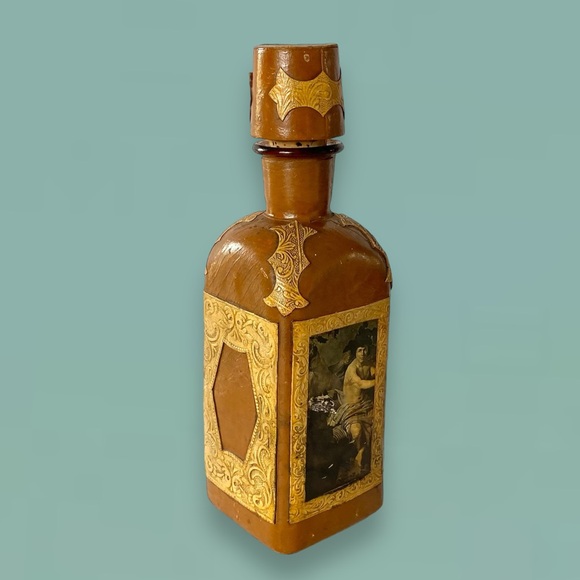 Vintage Leather Wrapped Decanter Made in Spain - Picture 1 of 11